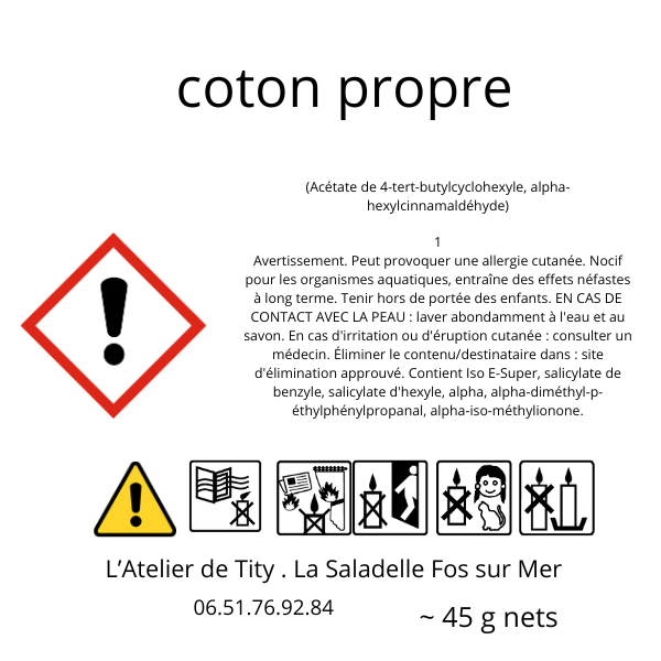 fondants coton propre